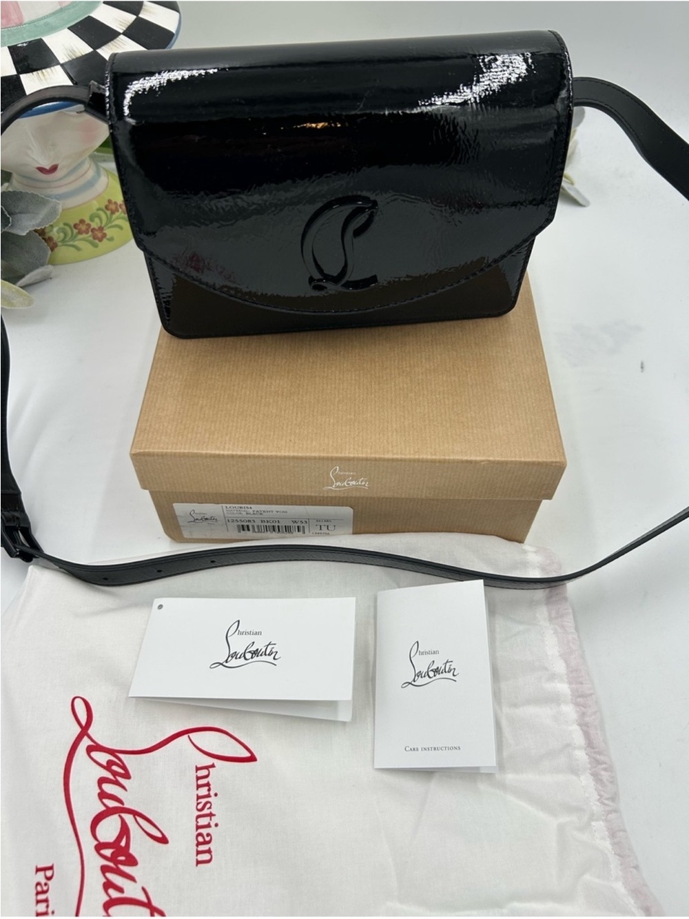 Women’s Christian Louboutin LOUBI 54 patent leather Crossbody bag made in Italy - Picture 5 of 15